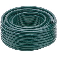 Green Draper watering hose, 12mm bore, 30m length, coiled neatly with textured surface.