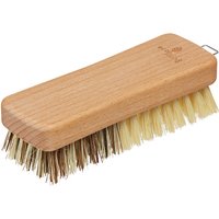 Wooden ecoLiving vegetable brush with dual-tone bristles and a metal hanging loop.