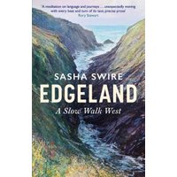 "Edgeland book by Sasha Swire, cover art of a rugged coastal landscape with cliffs and a narrow path."
