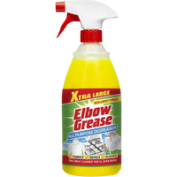Elbow Grease All Purpose Degreaser, 1L yellow spray bottle with red nozzle and green label.