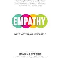 "White book titled 'Empathy' with colorful overlapping circles and subtitle 'Why It Matters, and How to Get It'"