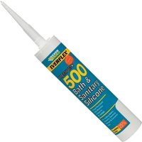 White Everbuild Everflex 500 silicone tube with blue label and pointed nozzle