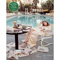 "Every Picture Tells a Story album cover with woman lounging by a pool, surrounded by newspapers and a glass table"