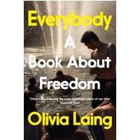 "Book cover for 'Everybody' featuring people by a fountain with sunlight, bold yellow and white text."