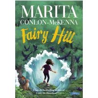 "Fairy Hill book cover with girl entering glowing portal in forest, surrounded by birds and lush greenery"