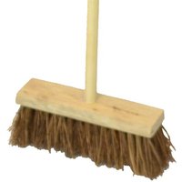 Faithfull Bassine/Cane Flat Broom with 325mm wooden head and natural bristles, attached to a light wooden handle.