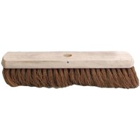 Faithfull 450mm soft coco broom head with natural bristles and wooden base.