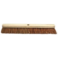 Faithfull Soft Coco Broom Head 600mm with light wood base and dense brown bristles for sweeping.
