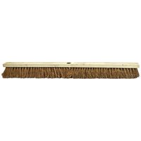 Faithfull Soft Coco Broom Head 900mm with natural brown bristles and a light wooden base.