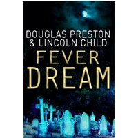 "Fever Dream book cover with moonlit graveyard, blue tombstones, and authors' names in white text."
