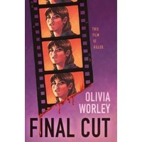 Book cover for "Final Cut" by Olivia Worley featuring film strip with four portraits of a person on a purple background.