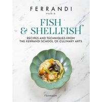 "Fish and Shellfish cookbook by Ebury Publishing, marble background, green bowl with seafood dish on cover"