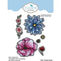 Steel cutting die set with pink, blue, and red flower designs, compatible with most die-cutting machines.
