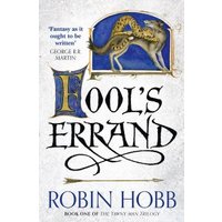 "Fool's Errand book by Robin Hobb, cover with stylized lettering and mythical creature illustration"