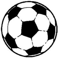 Black and white soccer ball stamp with pentagon and hexagon pattern by Art Stamps.