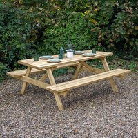 Forest Large Rectangular Wooden Garden Picnic Table 1.8m x 1.6m - image 2