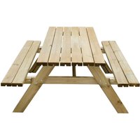 Forest Large Rectangular Wooden Garden Picnic Table 1.8m x 1.6m - image 3