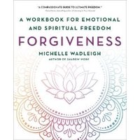 "Forgiveness workbook with mandala design, white cover, purple text, by Michelle Wadleigh"