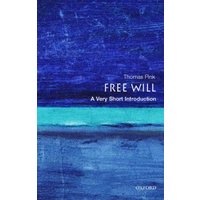 "Book 'Free Will' by Thomas Pink, blue abstract cover with text 'A Very Short Introduction', published by Oxford"