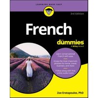 "French for Dummies book, 3rd edition, with a cover image of a person walking through a lavender field"