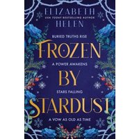 "Frozen by Stardust" book with dark blue cover, gold text, and floral illustrations.