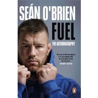 "Fuel autobiography by Seán O'Brien, cover with close-up of O'Brien in blue hoodie, fists raised near chin"