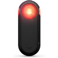 Black Garmin Varia Rearview Radar RTL515 with red LED light and sleek oval design.