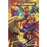 "Gatchaman Vol. 3 comic by Papercutz, features colorful superheroes in action poses on a dynamic, vibrant cover."