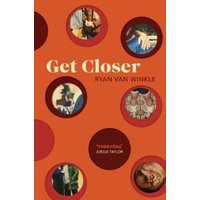 "Get Closer" book with orange cover, circular photo cutouts, and bold white title text.