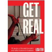 "Get Real" book by Lisa Teh, red cover, features legs in red fishnet stockings holding a vintage phone.