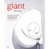 "Book titled 'Giant' by Marie Ray featuring a large white figure hugging a smaller figure on the cover"