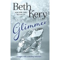 "Book titled 'Glimmer' by Beth Kery, featuring a large, faceted diamond on a sparkling silver background"