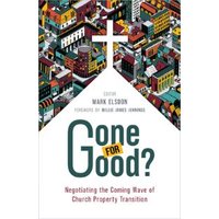 Book titled "Gone for Good?" with colorful cityscape and white cross on cover.
