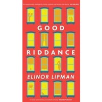 Red book cover "Good Riddance" by Elinor Lipman, features yellow window illustrations with figures inside.