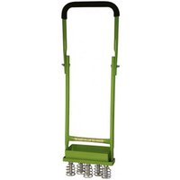 Green Handy THHTA Hollow Tine Aerator with black handle and metal tines for lawn aeration.