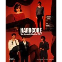 "Hardcore book cover featuring four people against a red background with bold white title text"