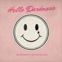 "Pink album cover 'Hello Darkness' by Vinyl Castle with a smiley face and teardrop graphic."