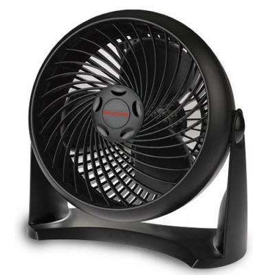 Black Honeywell HT900 Turbo Desk Fan featuring a sturdy base, a circular grille, and adjustable tilt for directed airflow.