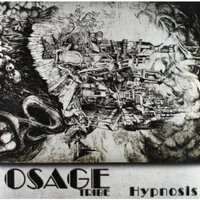 Black and white "Hypnosis" vinyl record cover with abstract art and bold "Osage Tribe" text.