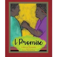 Children's book "I Promise" with illustrated cover of two people holding hands, one in green, one in purple.