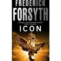 "Book cover of 'Icon' by Frederick Forsyth featuring a golden eagle emblem on a dark background."