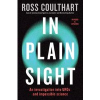"Black book 'In Plain Sight' by Ross Coulthart with glowing blue circle design on cover."