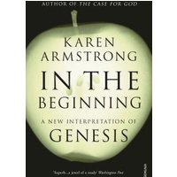 Black book cover titled "In the Beginning" by Karen Armstrong, featuring a green apple in the background.