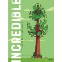 "Incredible book cover featuring a tall redwood tree illustration against a green background with white text."