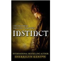 "Instinct book by Sherrilyn Kenyon, features a dark cover with a figure in shadow and bold white title text."