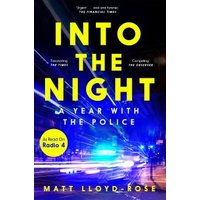 "Into the Night book cover with bright yellow title, blue light streaks, and author Matt Lloyd-Rose's name at bottom"