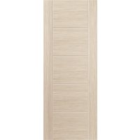 Ivory laminate internal door with horizontal panel design and wood grain texture, measuring 35 x 1981 x 610 mm.