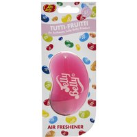 Pink Jelly Belly Tutti-Fruitti car air freshener in bean shape, packaged with colorful jelly bean graphics.