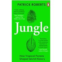 Green book cover titled "Jungle" by Patrick Roberts, featuring a leaf illustration and subtitle about tropical forests.