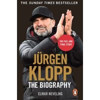"Book titled 'Jürgen Klopp: The Biography' by Elmar Neveling, featuring Klopp in a black cap and jacket clapping."